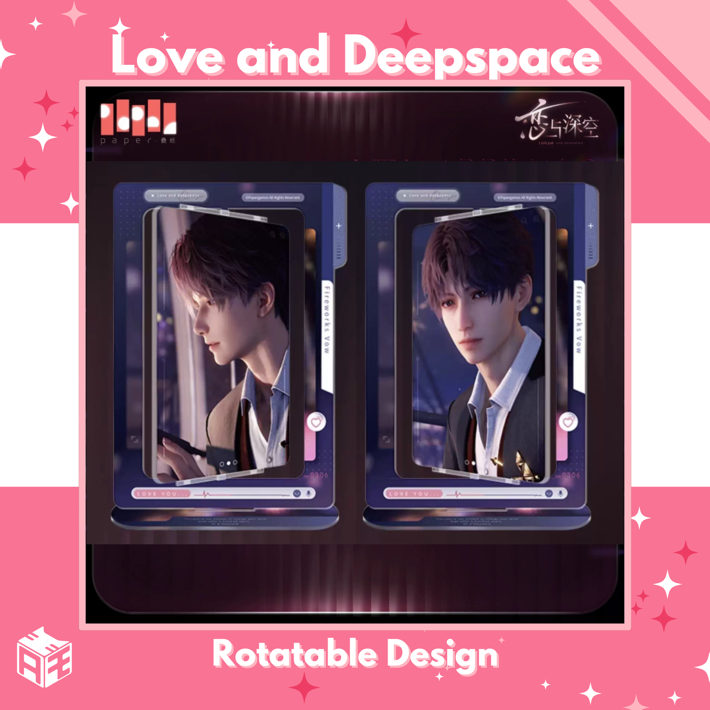 [In Stock] Love and Deepspace "Heart Confession" Rotate Acrylic Standee