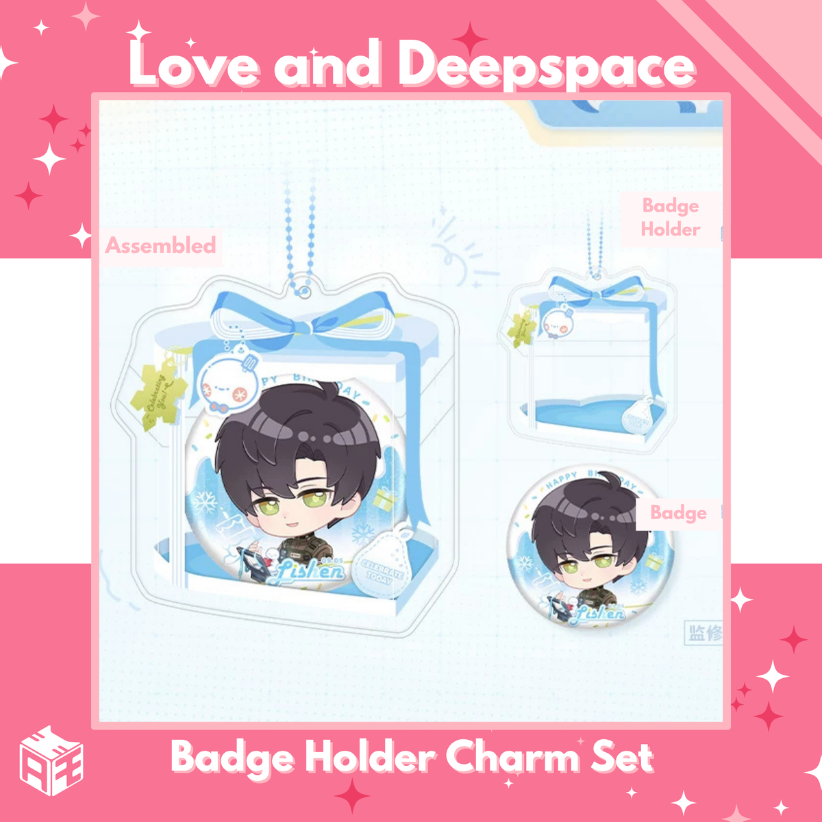 [Birthday Edition Pre-order] Love and Deepspace  "Zayne: When Embers Rise" Chibi Badge Holder Set